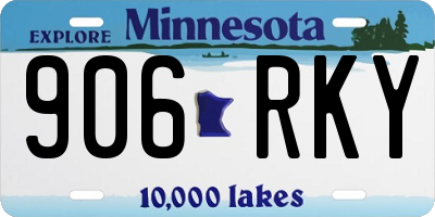 MN license plate 906RKY