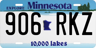 MN license plate 906RKZ