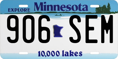 MN license plate 906SEM