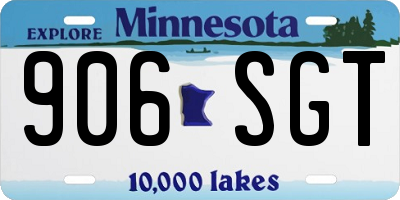 MN license plate 906SGT