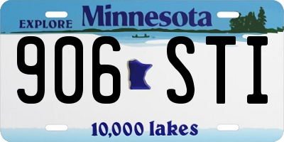 MN license plate 906STI