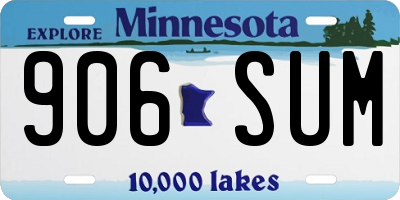 MN license plate 906SUM