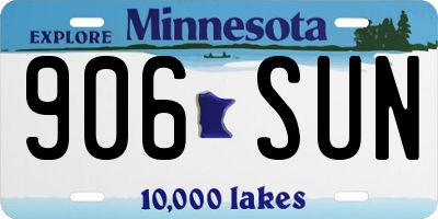 MN license plate 906SUN