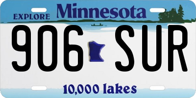 MN license plate 906SUR