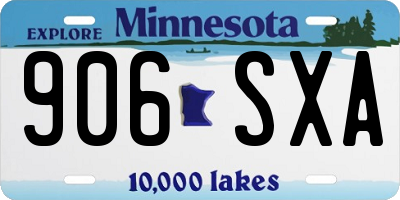 MN license plate 906SXA