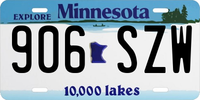MN license plate 906SZW