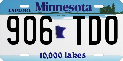 MN license plate 906TDO