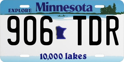 MN license plate 906TDR