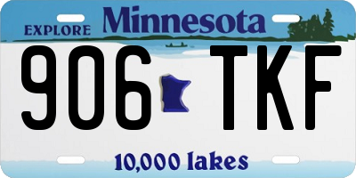 MN license plate 906TKF