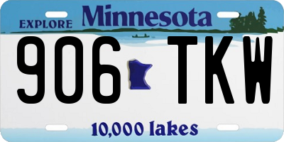 MN license plate 906TKW