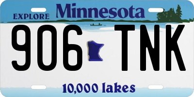 MN license plate 906TNK