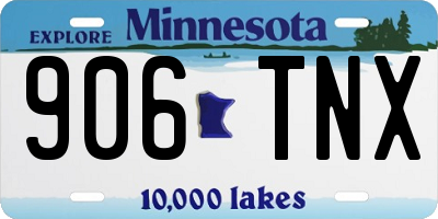 MN license plate 906TNX