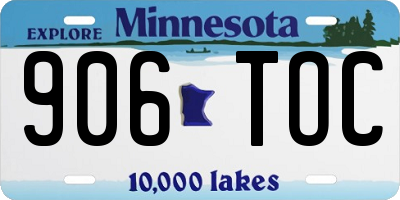 MN license plate 906TOC