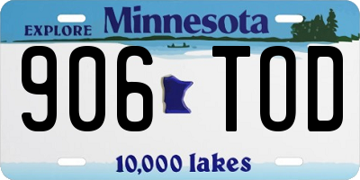 MN license plate 906TOD