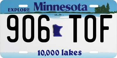 MN license plate 906TOF