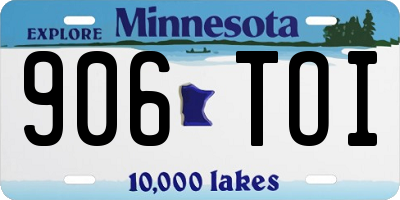 MN license plate 906TOI