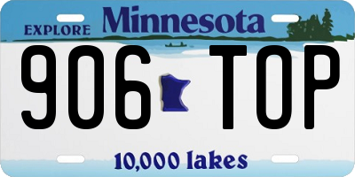 MN license plate 906TOP