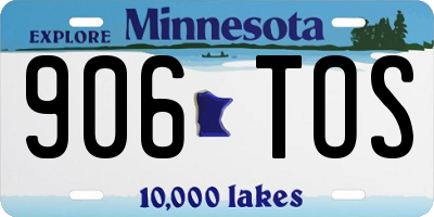 MN license plate 906TOS