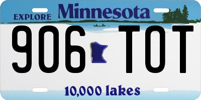 MN license plate 906TOT