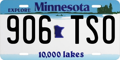 MN license plate 906TSO