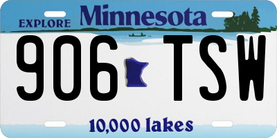 MN license plate 906TSW