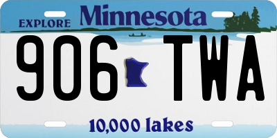 MN license plate 906TWA