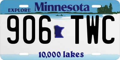 MN license plate 906TWC