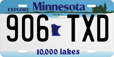 MN license plate 906TXD