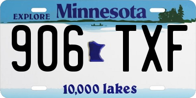 MN license plate 906TXF