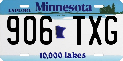 MN license plate 906TXG