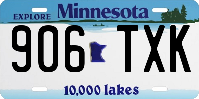 MN license plate 906TXK