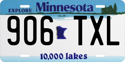 MN license plate 906TXL