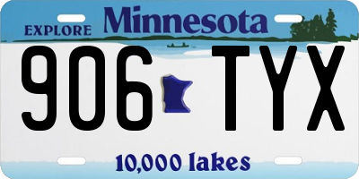 MN license plate 906TYX