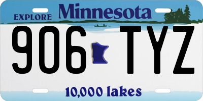 MN license plate 906TYZ