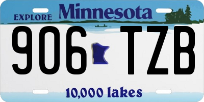 MN license plate 906TZB