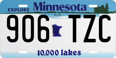 MN license plate 906TZC