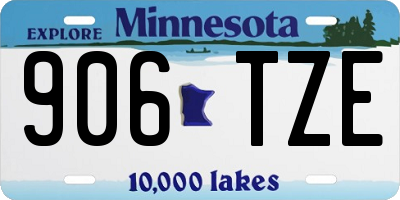 MN license plate 906TZE