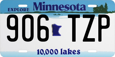 MN license plate 906TZP