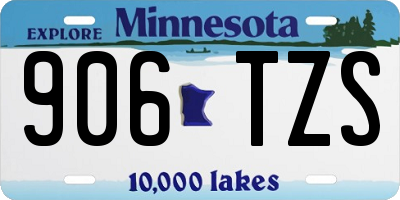 MN license plate 906TZS