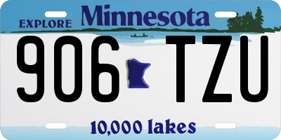 MN license plate 906TZU