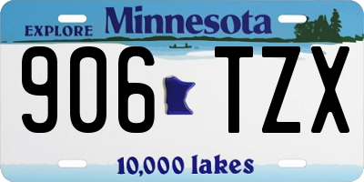 MN license plate 906TZX