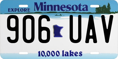 MN license plate 906UAV