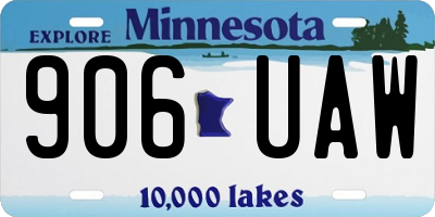 MN license plate 906UAW