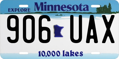 MN license plate 906UAX