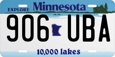 MN license plate 906UBA