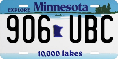 MN license plate 906UBC
