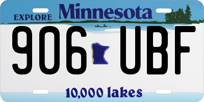 MN license plate 906UBF