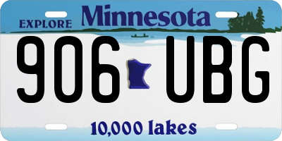 MN license plate 906UBG