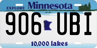 MN license plate 906UBI