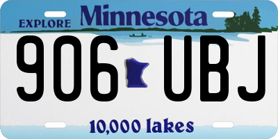 MN license plate 906UBJ